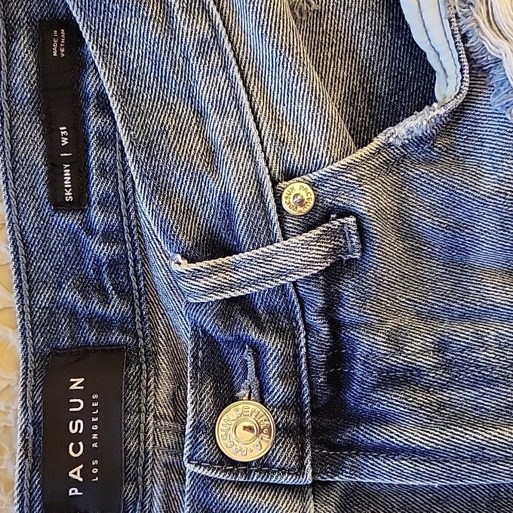 Mens PacSun distressed jean shorts - Picture 6 of 6